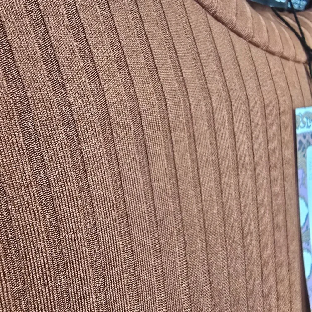 NWT Boohoo Basics Ribbed High Neck Long Sleeved Midi Dress - Picture 4 of 5